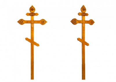 Крест намогильный сосновый "С фигурным орнаментом" КДС-17