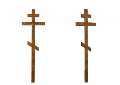 Крест намогильный сосновый "Прямой с декором состаренный"  КДС-06